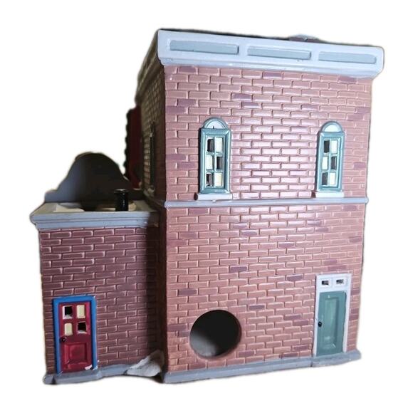 Vtg 1991 Dept 56 Snow Village Police Dept. Cup & Doughnut Shop No Light & Cord - Picture 3 of 7